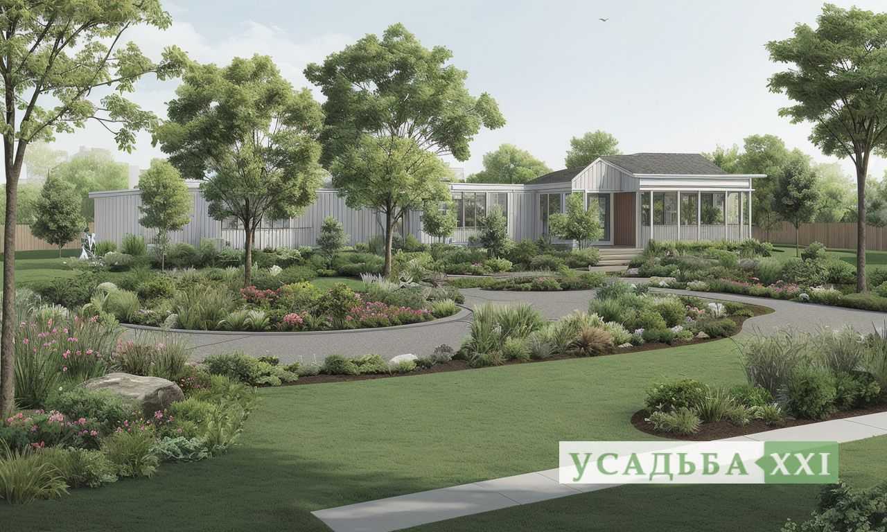 Ампельные растения на переднем плане