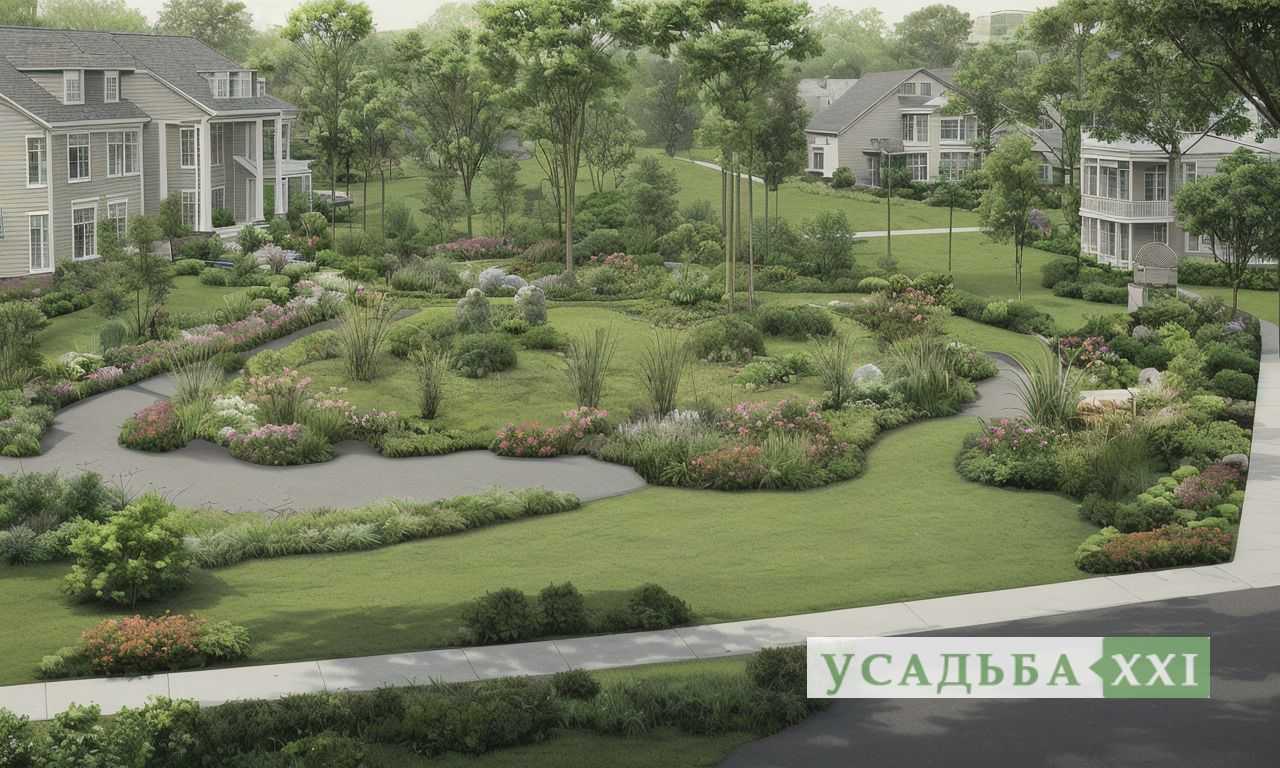 Распределение кустарников и многолетников