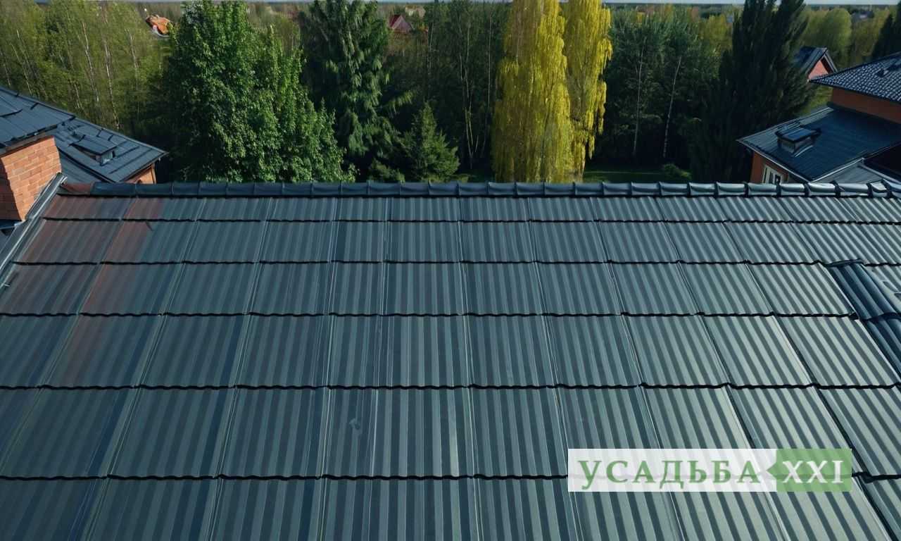 Комбинация черепицы и солнечных панелей