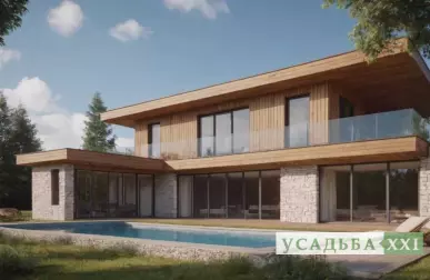 Отделка фасада с цветными декоративными вставками