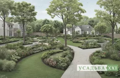 Классический сад с сезонными цветами