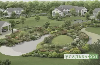 Смешение фактур листвы и цветов